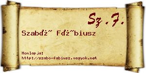 Szabó Fábiusz névjegykártya